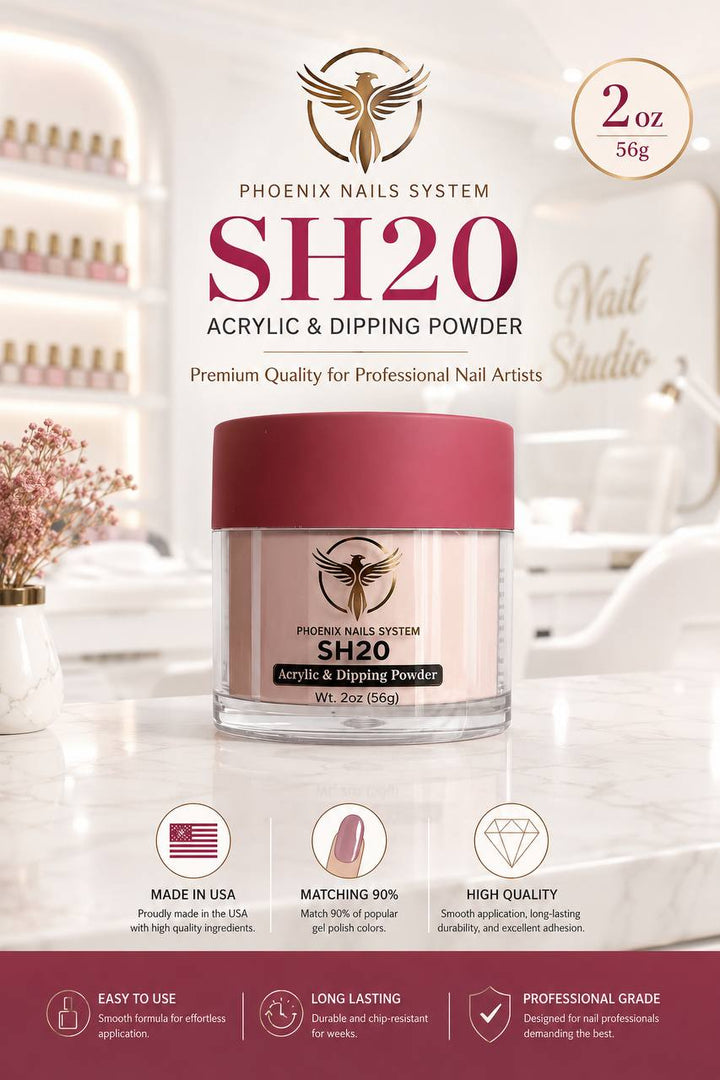 Phoenix SHEER Dip &amp; Acrylic Powder Collection 24 Colors - Free 1 Color Book + Vali - FREE Acrylic Brush PHOENIX  - LIMITED TIME ONLY