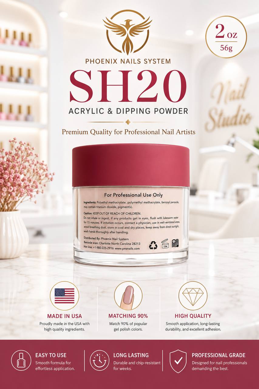 Phoenix SHEER Dip &amp; Acrylic Powder Collection 24 Colors - Free 1 Color Book + Vali - FREE Acrylic Brush PHOENIX  - LIMITED TIME ONLY
