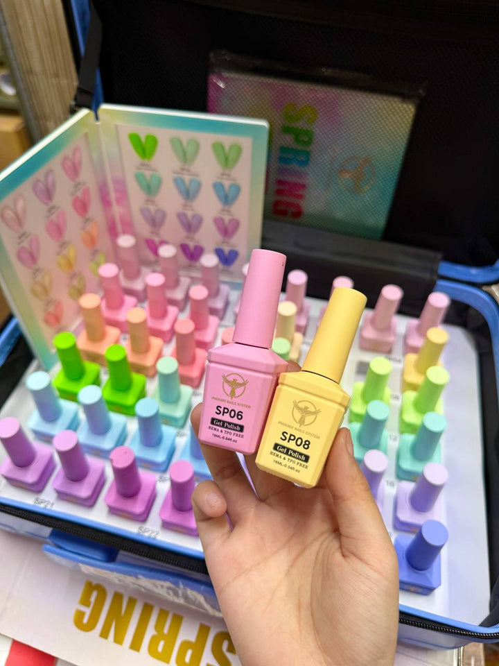 [PRE-ORDER] Phoenix Spring Gel Collection 24 Colors - Free Extra 24 Gels + 1 Color Book + Vali - FREE Mica Holder Rack - LIMITED TIME ONLY