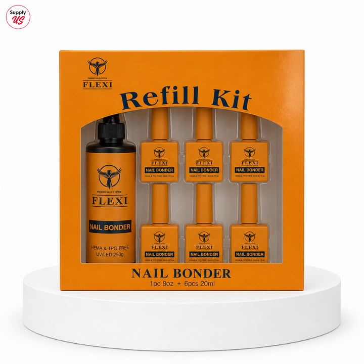 Phoenix - Flexi Nail Bonder (Sticky Bond) HEMA TPO FREE - Kit 8oz Free 6 (0.7 oz)