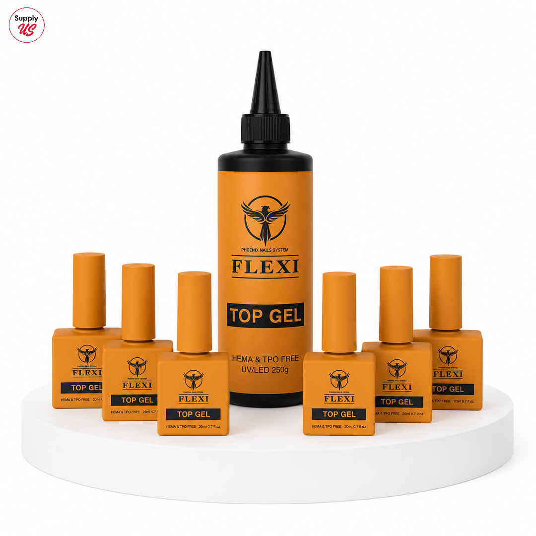 Phoenix - Flexi Gel Top Coat HEMA TPO FREE (Hyper Gloss) - Kit 8oz Free 6 (0.7oz)